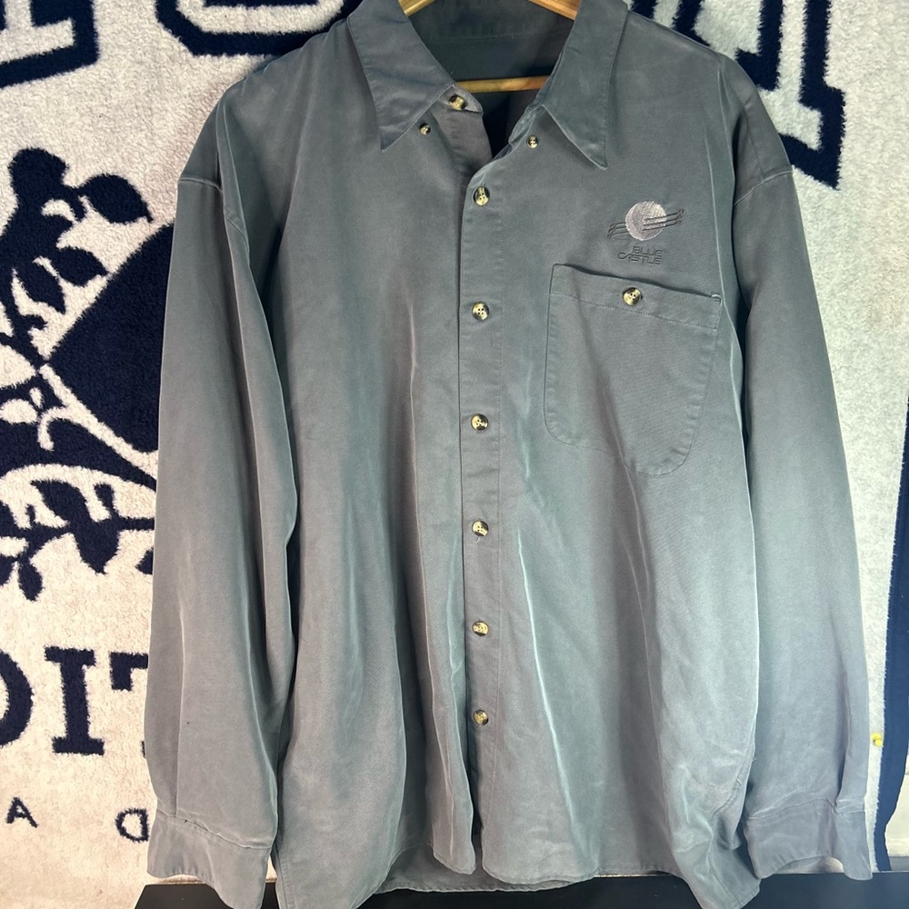 Blue Castle Long Sleeve Stormtech Dress Shirt Size XL Gray Casual Workwear